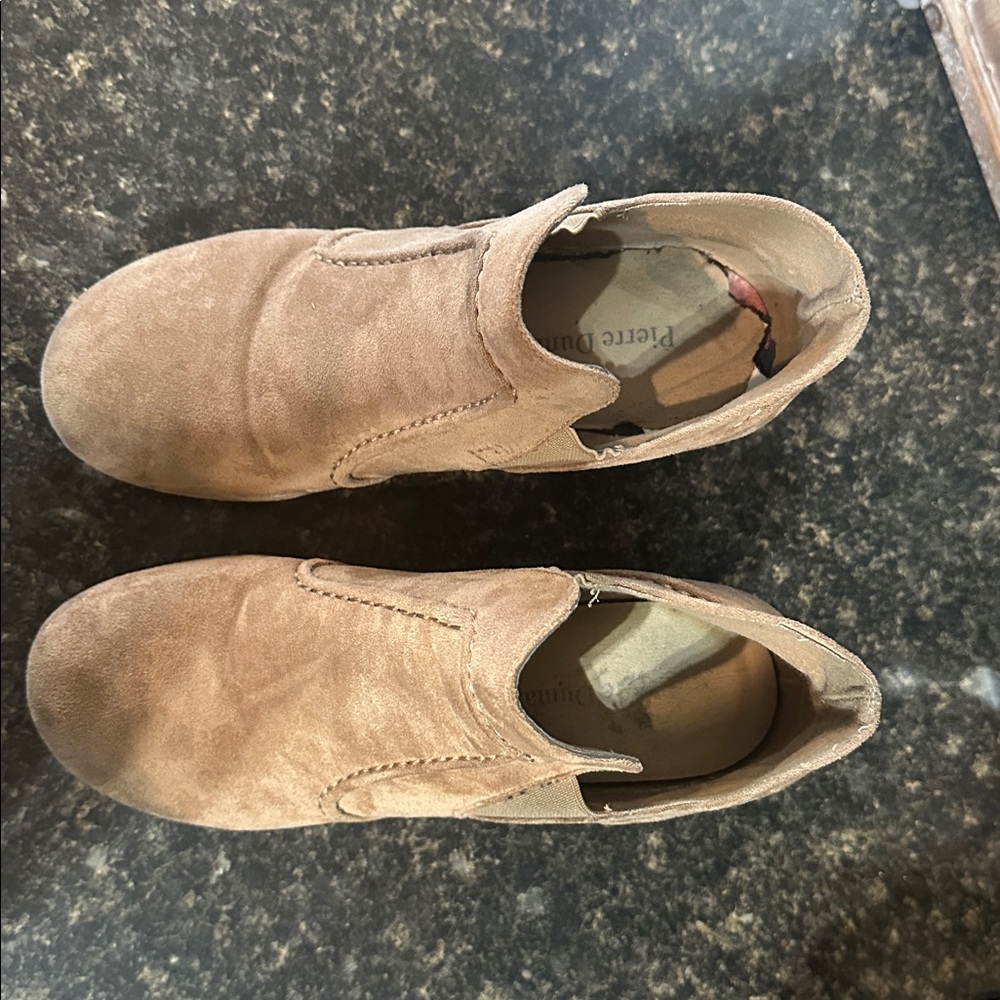 Tan Suede Slip-On Shoes